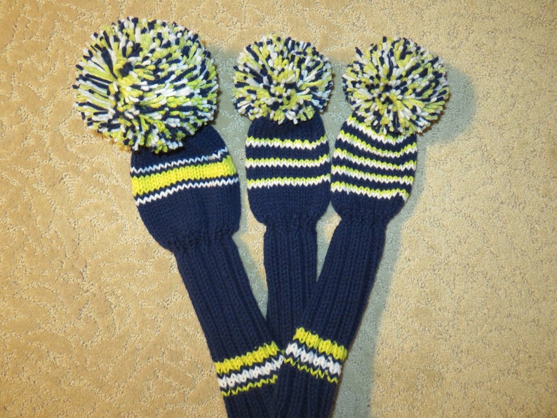 Hand Knit Golf Club Covers Vintage Style Golf Club Covers Etsy
