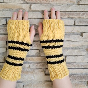 Wizard House Colors Hand Knit Fingerless Mittens/Gloves Wrist Warmers One Size Fits All image 9