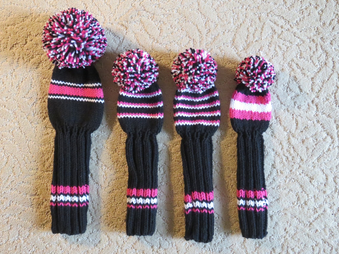 Hand Knit Golf Club Covers Vintage Style Golf Club Covers Etsy