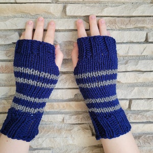 Wizard House Colors Hand Knit Fingerless Mittens/Gloves Wrist Warmers One Size Fits All image 6