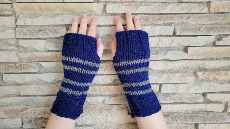 Wizard House Colors Hand Knit Fingerless Mittens/Gloves Wrist Warmers One Size Fits All image 6