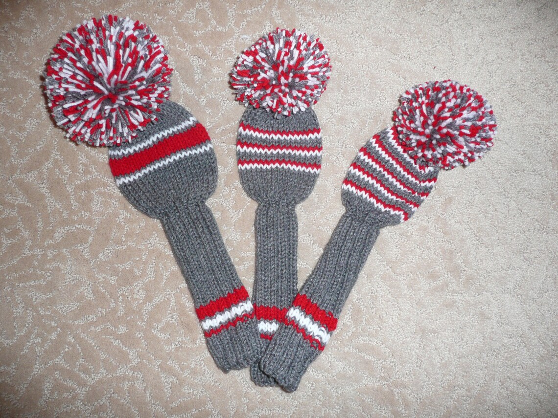 Hand Knit Golf Club Covers Vintage Style Golf Club Covers Etsy