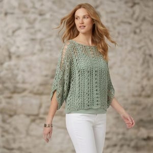 CROCHET PATTERN & IMAGES/ Chrochet Summer Top, Crochet Lace Sweater Pattern, Lace Crochet Top, Gifting, Sizes Xs-5X, Womens, Pdf