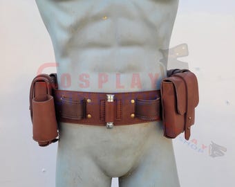 Cinturón de soldado mandaloriano de infantería pesada Paz Vizsla, cinturones de cuero para trajes mandalorianos