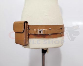 Cinturón Jedi de cuero marrón con bolsa inspirado en Obi-Wan Kenobi