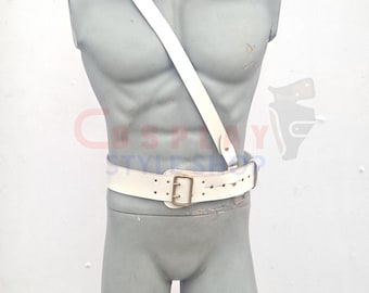 Cinturón Sam Browne de cuero blanco: Portaespadas de oficial militar británico