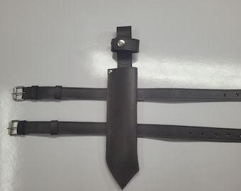Cuchillo de cuero con hoja vibratoria mandaloriana, funda y funda.