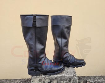 レザー製マンダロリアンブーツカバー、Axe Woves S-3 コスプレゲイター