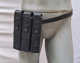 Bolsa de cuero para munición de 3 compartimentos para Star Trooper Wars Imperial Death Trooper