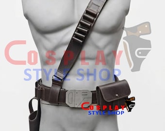 Mandalorian Leather Belt Holster, Adult Cosplay Costume Accessory