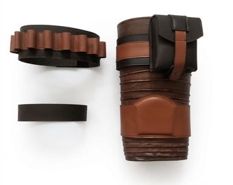 Mandalorian Din Djarin Ben Läderdelar, Höger/Vänster Paket Star Wars Herr Cosplay