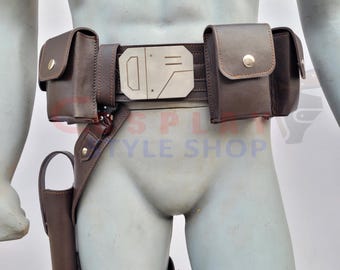 Läderbälte Mandalorian-bälte för kostym - Yxvävar, hölster och påsar