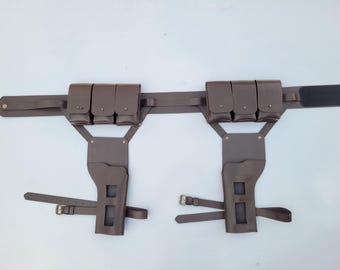 Boba Fett Läderbälte Inspirerad Cosplay, Utility Bälte med Påsar & Hölster Mandalorian Kostym