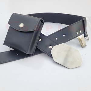 Cosplay Style ,ROTJ Luke Skywalker Jedi Belt, Saber Clip, and One pouch Star Wars Leather Girth Belt