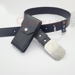 Black Custom Made ROTJ Luke Skywalker Jedi Costume Leather Belt with Saber Clip and  Pouch Return of the Jedi Cosplay