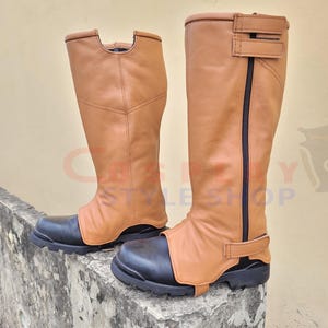 Book Of Inspired Boba Fett leren laarshoes op maat gemaakte Bo-Katan Kryze cosplaystijl Mandalorian laarzenhoes kostuums, cosplaystijl laarzen