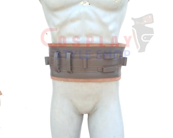 Mandalorian Armorer Style Leather Belt, Cosplay, Adjustable Adult Size