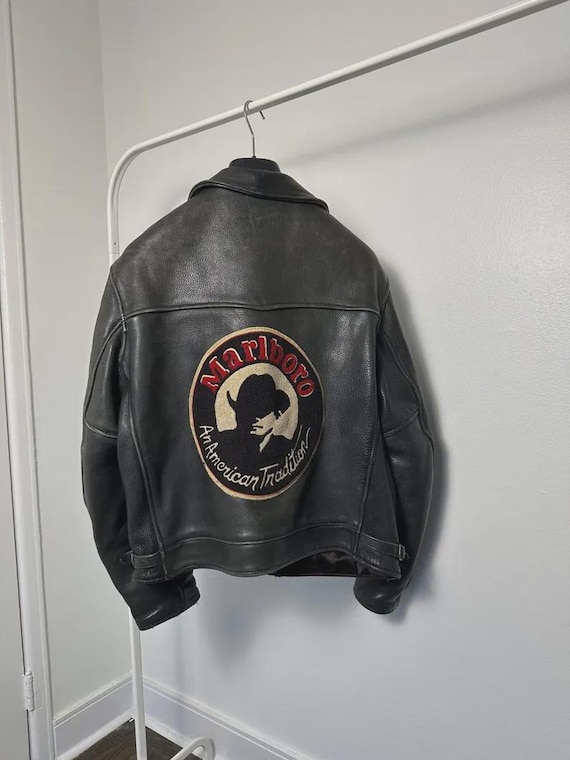 marlboro レザージャケット マルボロ ホースハイド Marlboro Vintage Men Leather Jacket Rare Cowboy Bomber Jacket