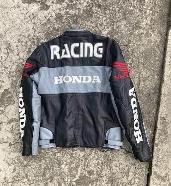Honda Black & Grey Biker Rider Motorcycle Riding Gear Genuine