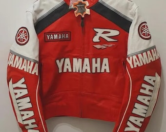 Yamaha R Racing Leather Motorcycle Jacket: CE Approved Cowhide