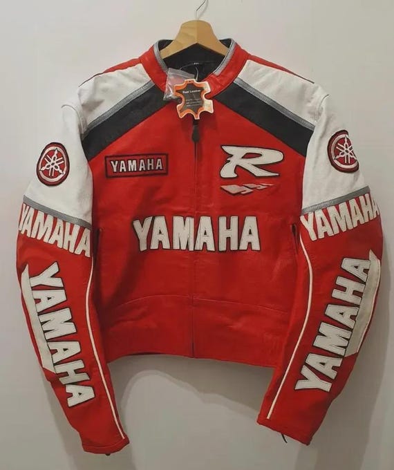 yk484 YAMAHA ライダージャケット ARRR Yamaha R Racing Leather Motorcycle Jacket: CE Approved Cowhide