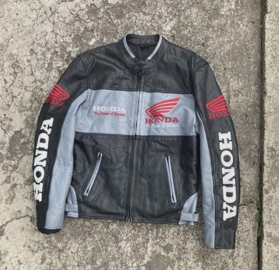 Honda Black & Grey Biker Rider Motorcycle Riding Gear Genuine