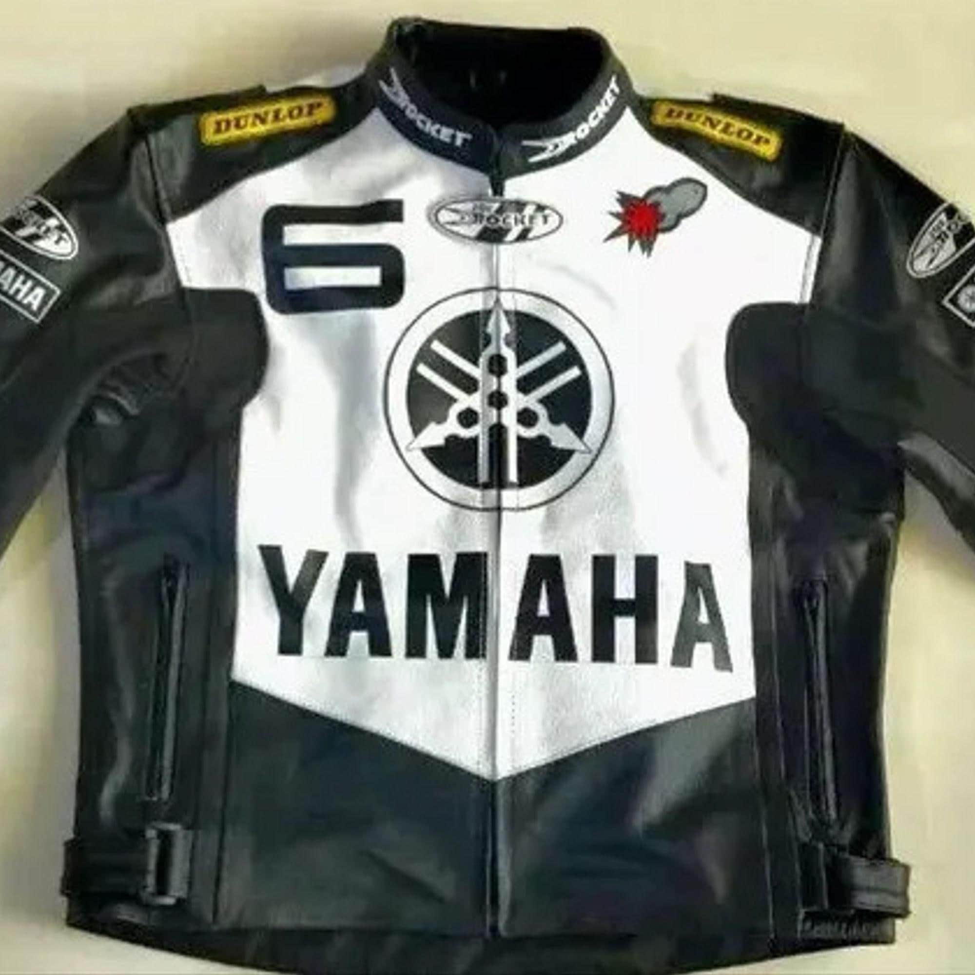 Yamaha Rocket Leather Motorcycle Jacket: CE Armored Cowhide Racing