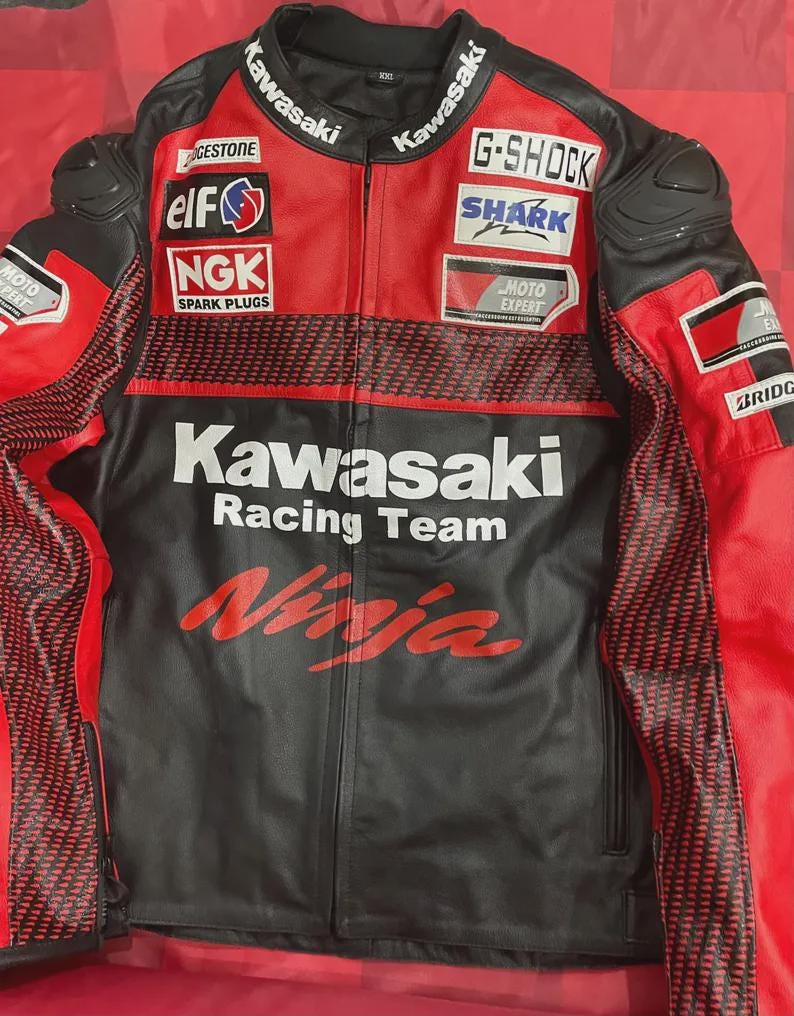 Giacca Abbigliamento Kawasaki Giacca In Pelle Da Motociclista