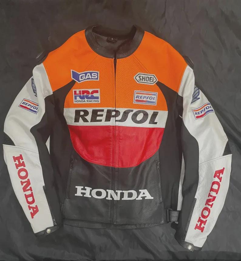 レプソル　レザー　ジャケット　本革 　XLサイズ　REPSOL Honda Repsol Racing Cowhide Leather Motorcycle Jacket - HRC CE
