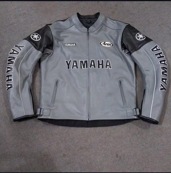 Grey Yamaha Motorbike Racing CE Armored Protective Gear Genuine