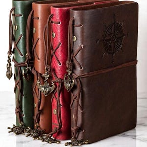 Cuaderno espiral retro, diario espiral de cuero sintético con anclas piratas vintage, cuaderno de viaje, regalo para un amigo.