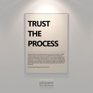 Trust the Process Motivational Print: Minimalist Home Office Decor. Inspirational Quote. Digital Download