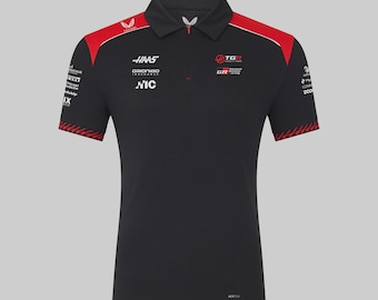 Men's Formula 1 Racing Polo Shirt – Caviar Flame Scarlet Short Sleeve