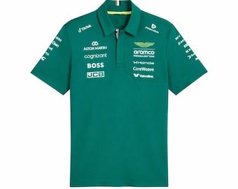 Aston Martin  Formula One Team polo shirt Motorsport Fan Apparel – Casual Sport Style Top