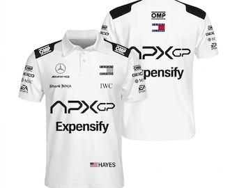 2026 White F1 Style Racing Polo Shirt 3D All Over Print Motorsport Fan Gift