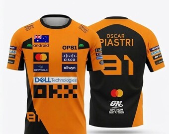 Oscar Piastri #81 Motorsport Orange Graphic T-Shirt – F1 Inspired Driver Design