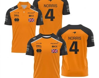 2025 McLaren Formula 1 Team Polo Shirt Racing Fan Motorsport Style Tee
