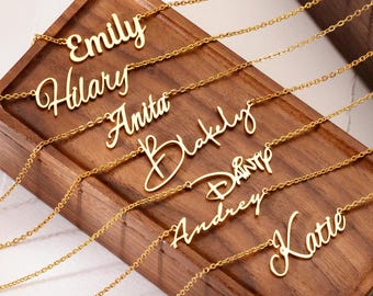 Collier prénom personnalisé, collier prénom en or 14 carats, collier prénom minimaliste, cadeau personnalisé, cadeau d'anniversaire, cadeau de Saint-Valentin pour elle