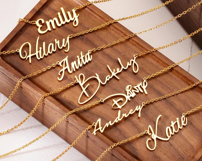 Benutzerdefinierte Namenskette, 14K Gold Namenskette, Minimalist Namenskette, personalisiertes Geschenk, Jahrestagsgeschenk, Muttertagsgeschenk für sie