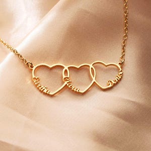 Custom Heart Necklace, Name Necklace with Heart, Kids Name Necklace for Mom, Birthday Gift, Family Gift, Gift for New Mom, Gift for Her