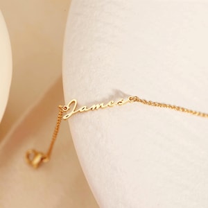 Pulsera con inicial personalizada, delicada pulsera con nombre personalizado, pulsera con nombre escrito a mano personalizado, regalo perfecto para mamá, pulsera con nombre para bebé