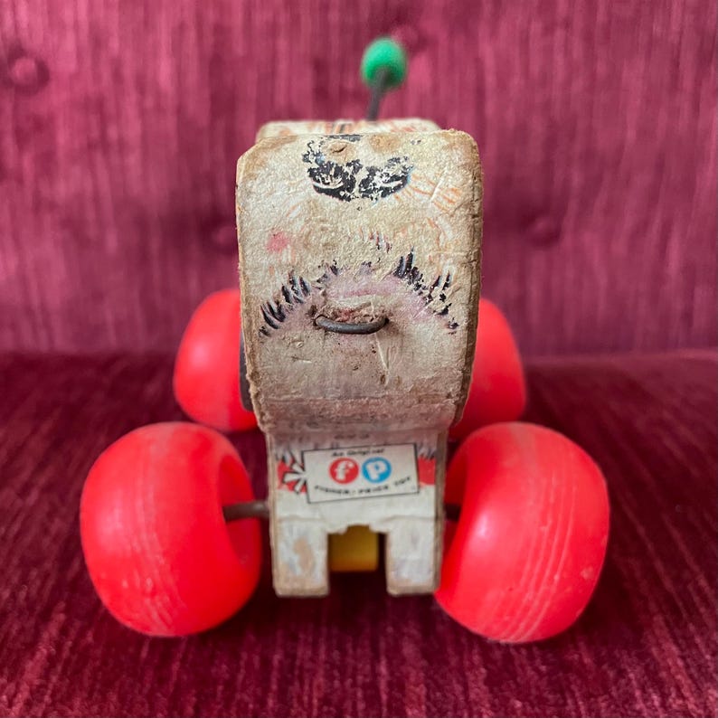 Vintage 1965 Little Snoopy Pull Push Toy - FP No 693 - Wood and Plastic ...