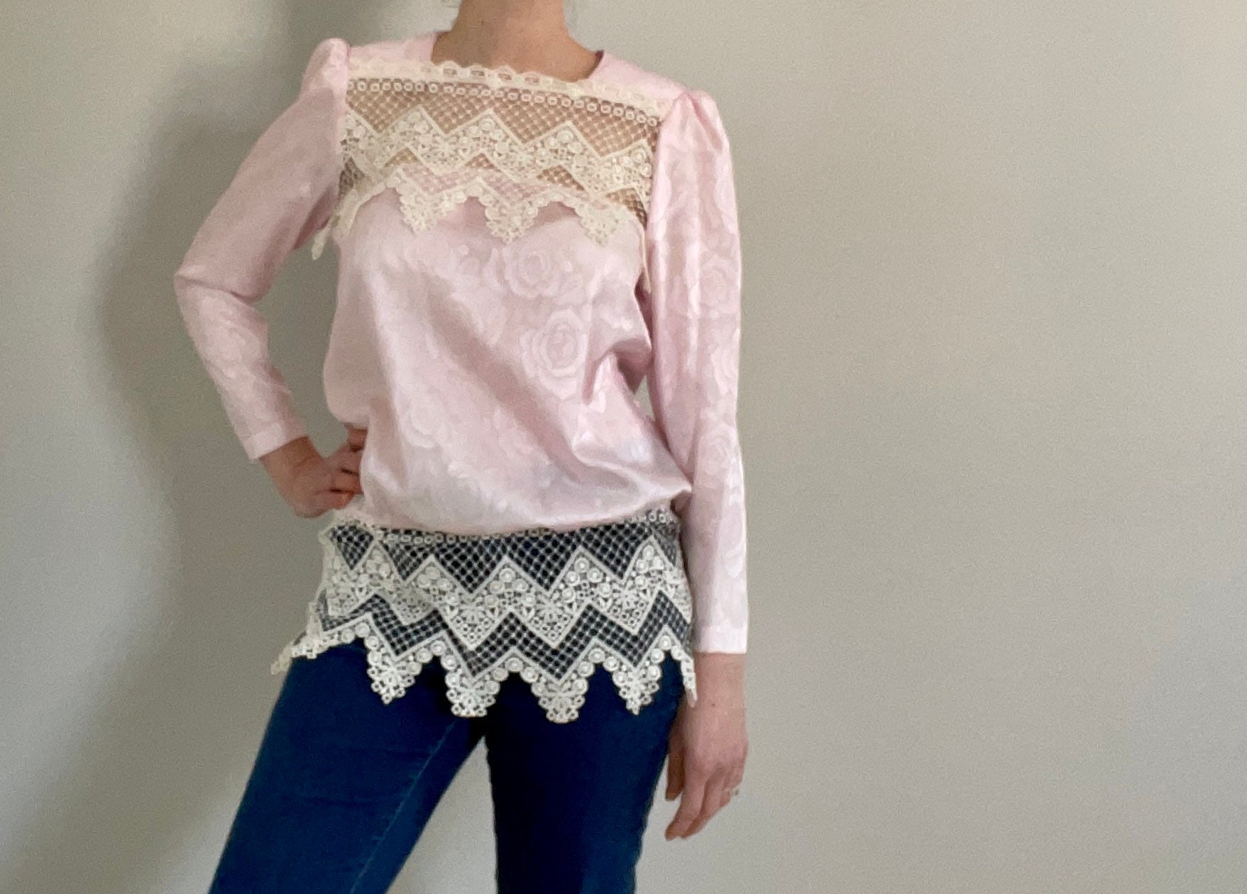 ファッション・ブランド Vintage Clothes / 1990's Lace Shirt 90s Lace Shirt - Etsy