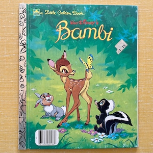 Vintage 1984 “Walt Disney’s Bambi” Little Golden Book - Disney Movie Childrens’ Book - 1980s Childhood - Bambi Book