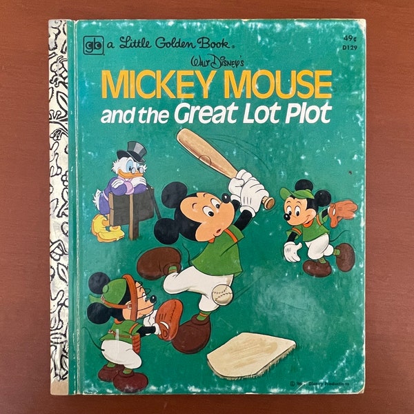 Vintage Little Golden Book “Mickey Mouse and the Great Lot Plot” - vintage Walt Disney book - Mickey Mouse book - 1970s childrens book 1976