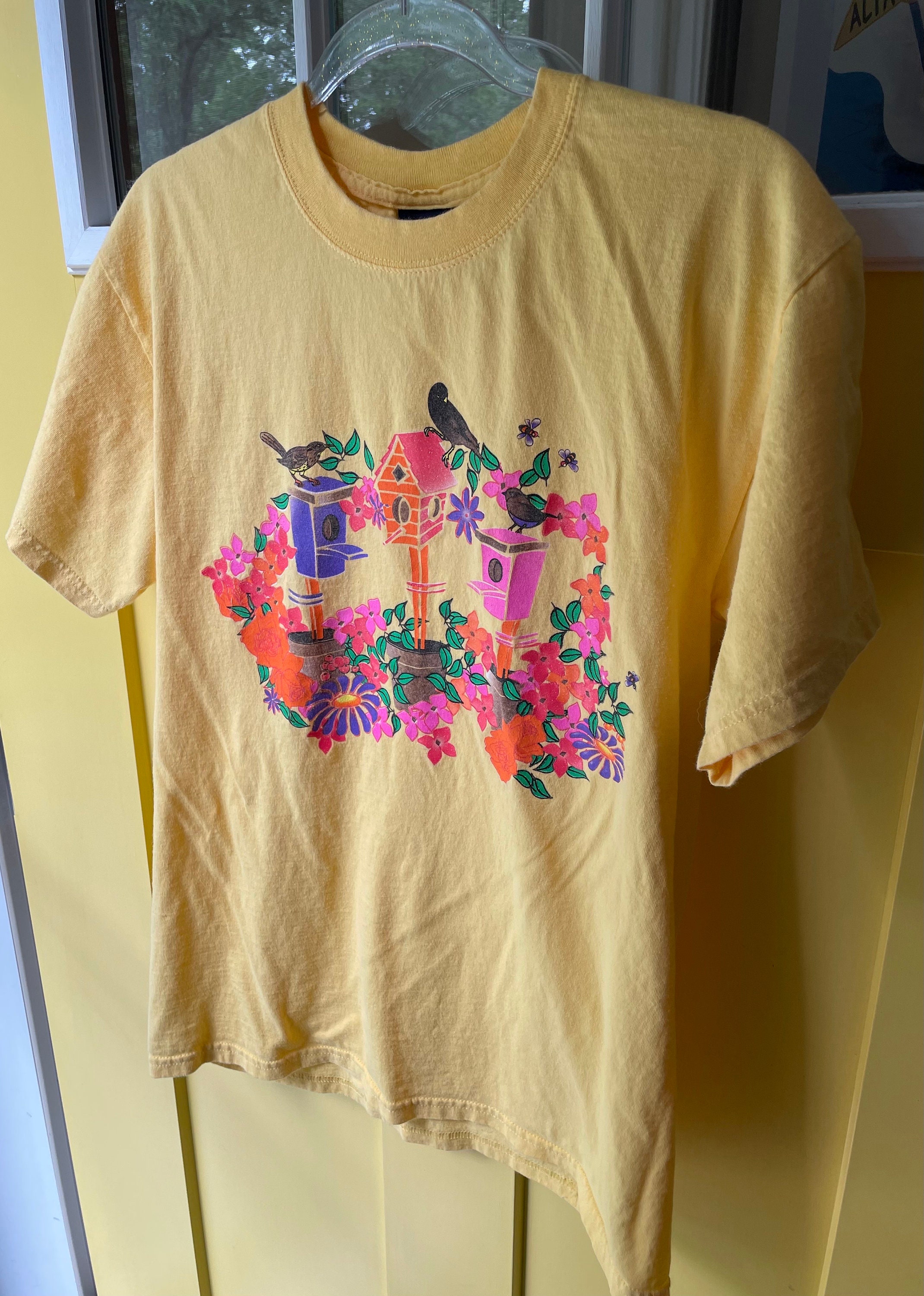 Vintage 90s Time 2 Celebrate T-shirt - Lemon Yellow T Shirt With 