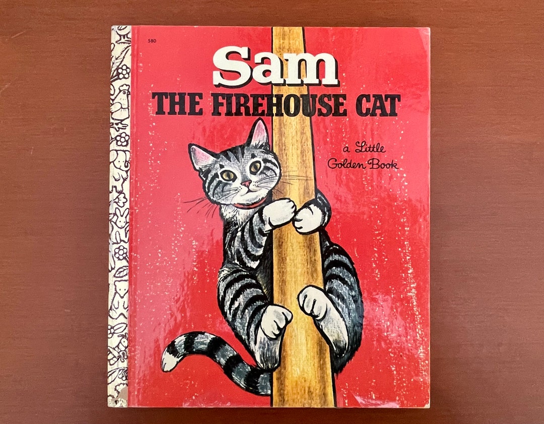 Vintage 1968 Sam The Firehouse Cat Little Golden Book Firefighter Book vintage-1968-sam-the-firehouse-cat-little-golden-book-firefighter-book