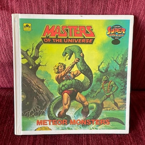 Vintage 1985 Masters of the Universe “Meteor Monsters” Golden Book - 1980s cartoon - He-Man, Teela, Man-at-Arms - A Golden Super Adventure