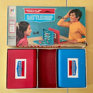 Vintage 1971 Battleship Game - Milton Bradley Battleship Strategy Game - Made in USA - Two person game - Milton Bradley 4730 - Complete Game