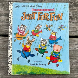Vintage Just for Fun Little Golden Book by Patricia Scarry and 